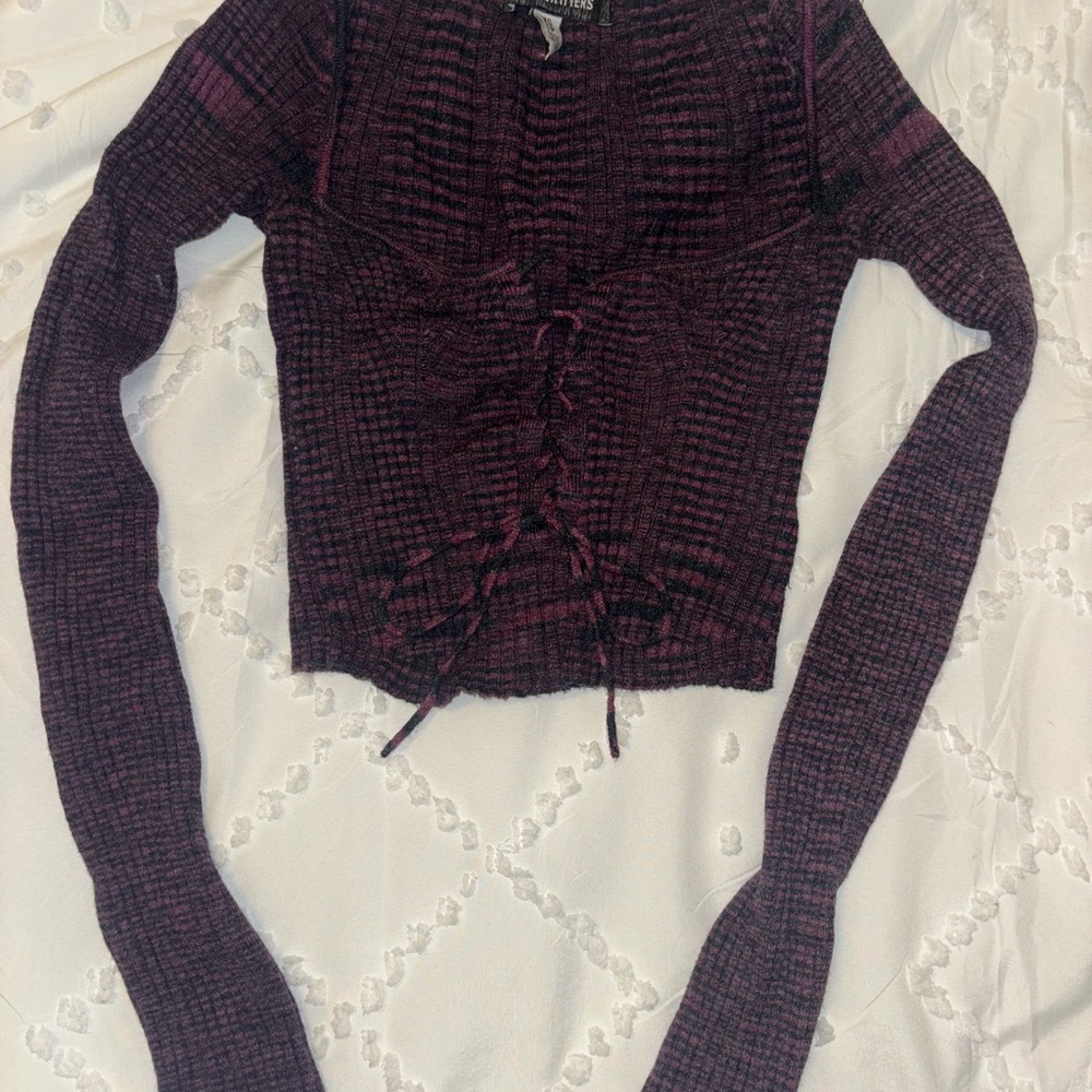 Urban Outfitters Pink and Black Knit Long Sleeve